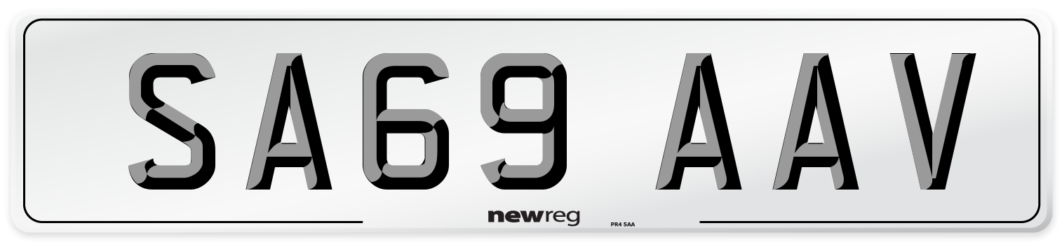SA69 AAV Number Plate from New Reg